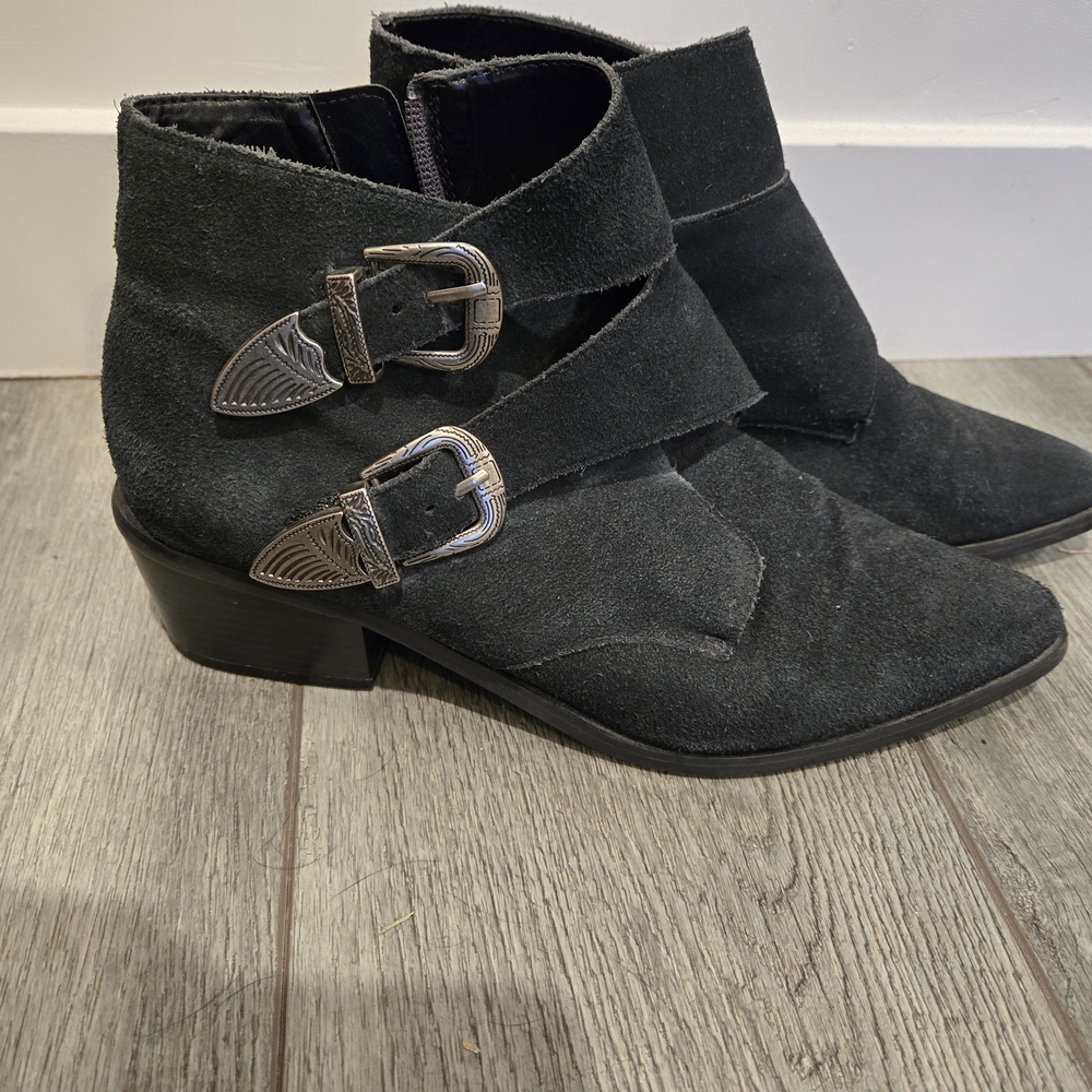 Urban Outfitters Black Ankle Boots with Buckles
